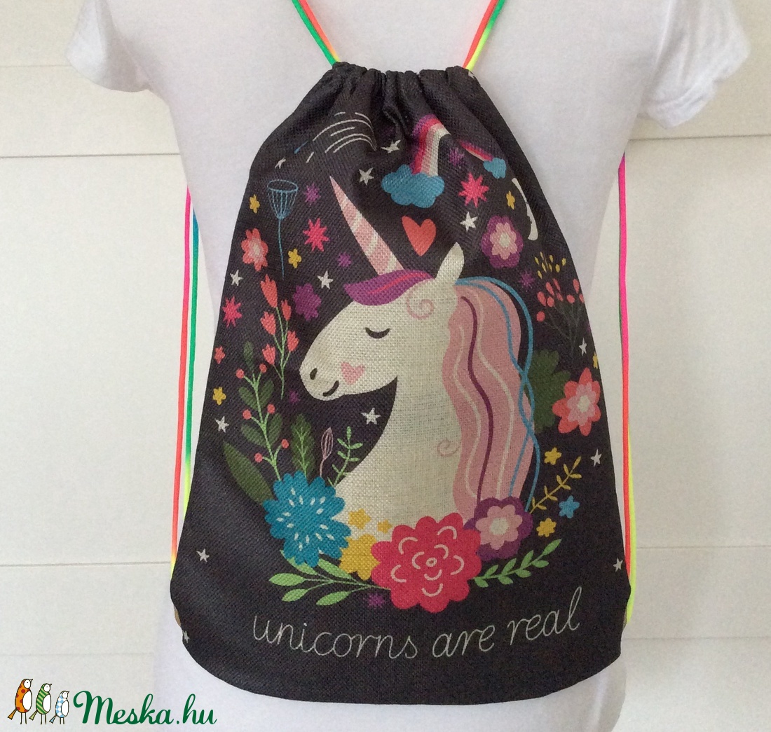 Unikornis mintás gymbag hátizsák, tornazsák edzéshez, úszáshoz, kiránduláshoz - Artiroka design -  - Meska.hu