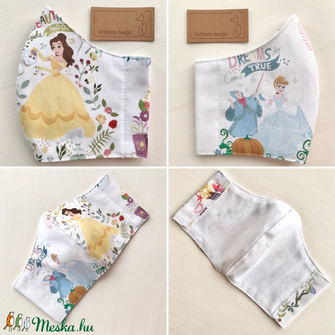 Hercegnő mintás prémium arcmaszk, szájmaszk, maszk XS méretben- Artiroka design - gyerek - gyerek - Meska.hu