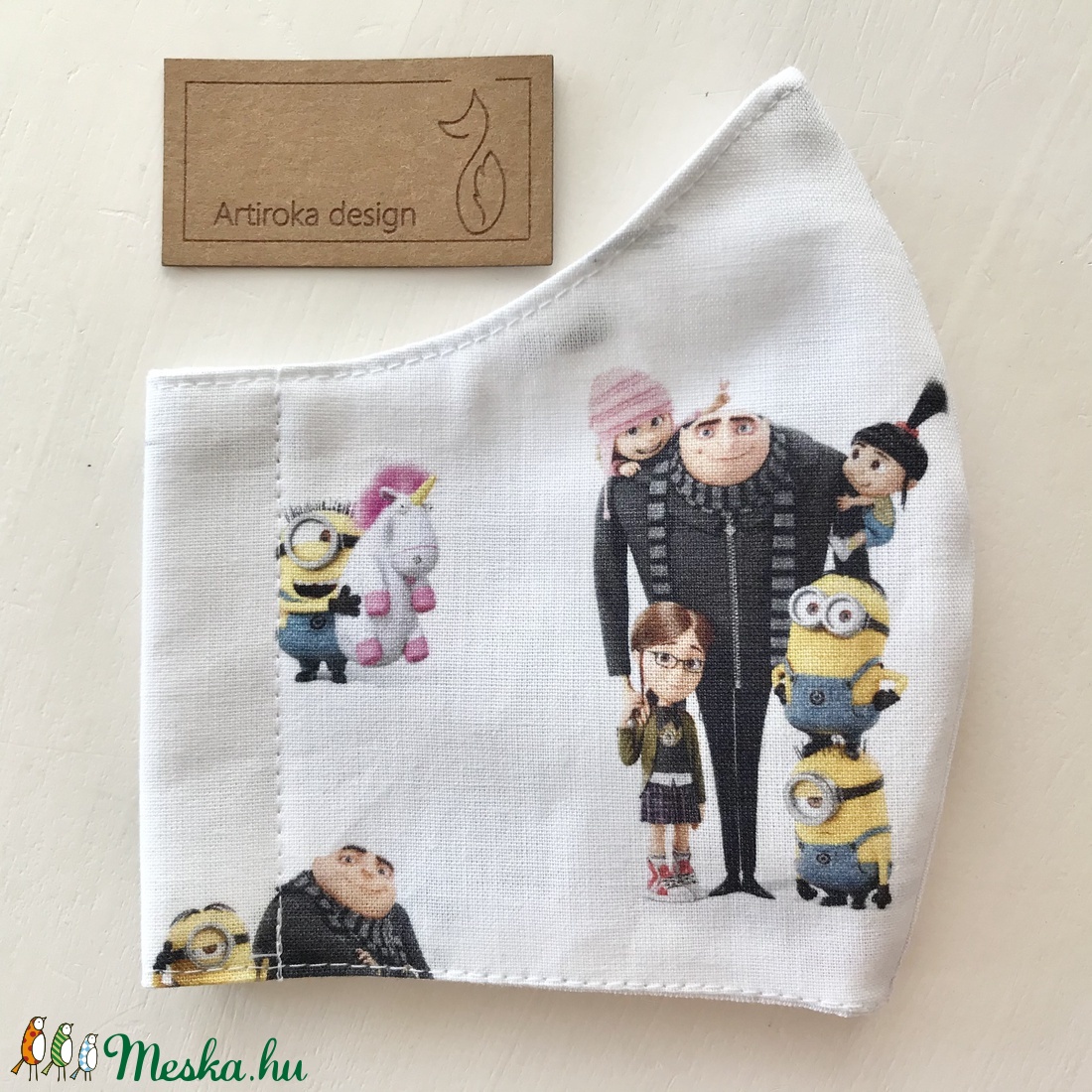 Gru és Minyonok mintás prémium szájmaszk, maszk, arcmaszk - gyerekmaszk - Artiroka design - gyerek - gyerek - Meska.hu