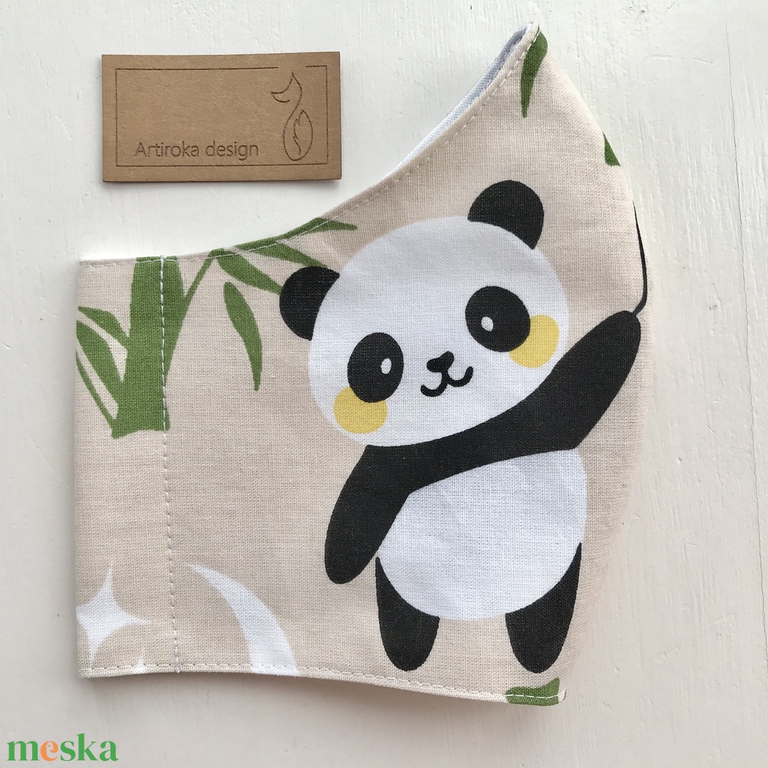 Panda mackó mintás arcmaszk, szájmaszk, maszk - M méretben készleten -  Artiroka design - női - női - Meska.hu