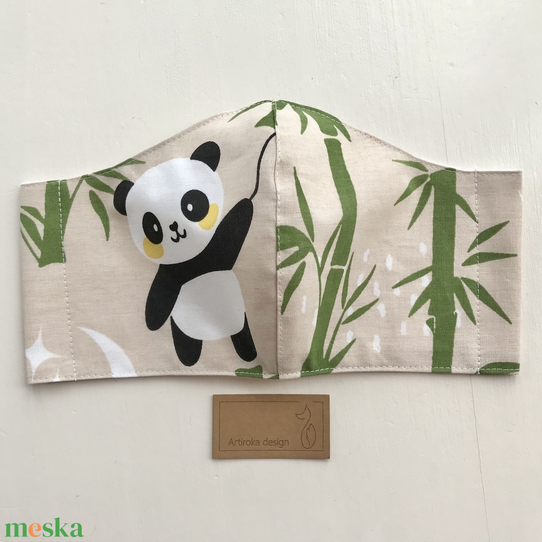 Panda mackó mintás arcmaszk, szájmaszk, maszk - M méretben készleten -  Artiroka design - női - női - Meska.hu