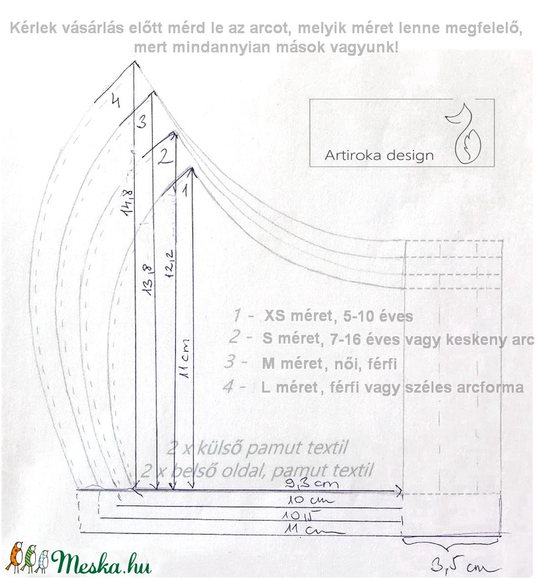 Szarvas és róka és bagoly mintás maszk, prémium pamut textilből - Mesedoboz  - Artiroka design  - maszk, arcmaszk - gyerek - Meska.hu