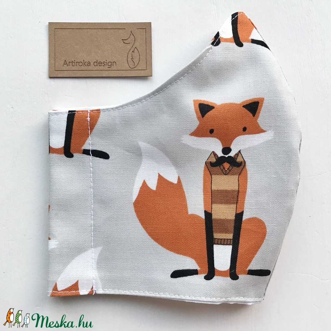 Róka - Móka mintás prémium arcmaszk, szájmaszk, maszk - Artiroka design -  - Meska.hu