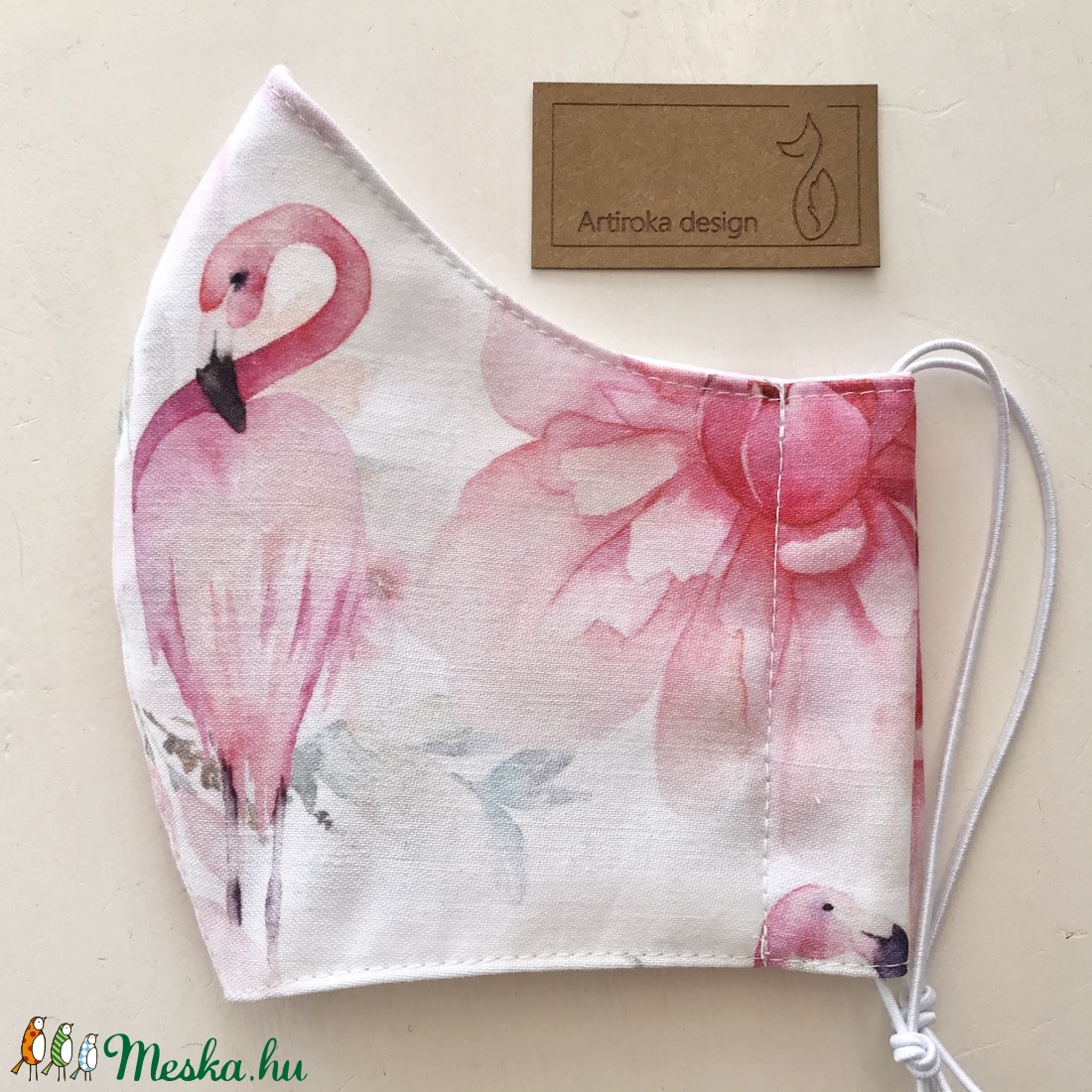 Flamingó mintás prémium arcmaszk, szájmaszk, maszk- Artiroka design - női - női - Meska.hu