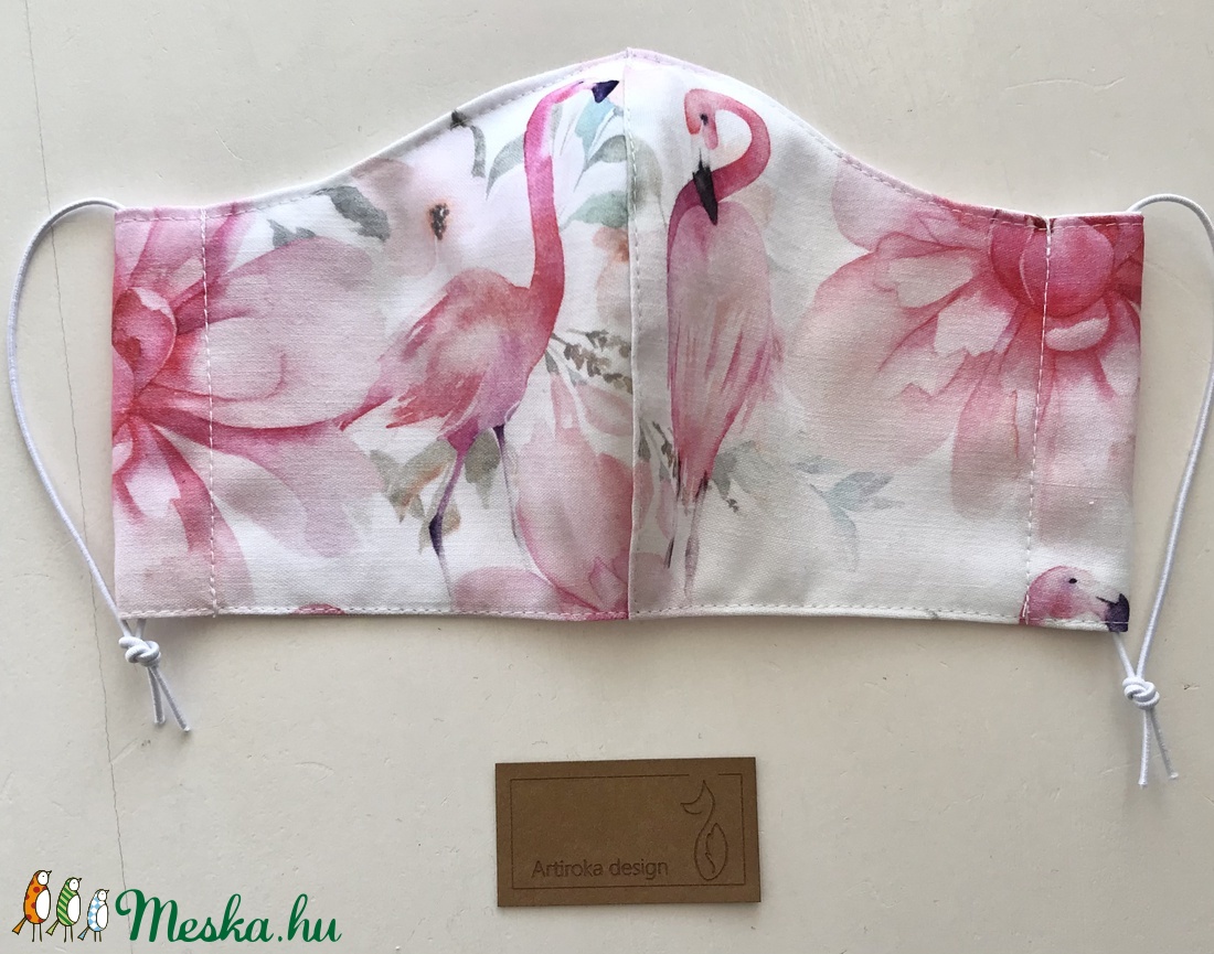 Flamingó mintás prémium arcmaszk, szájmaszk, maszk- Artiroka design - női - női - Meska.hu