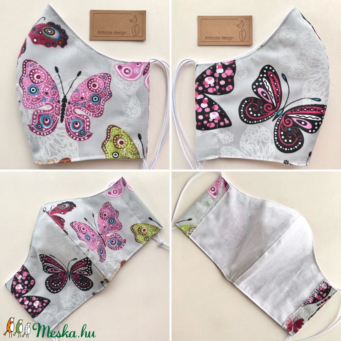 Pillangó mintás női arcmaszk, szájmaszk, maszk, gyerekmaszk - Artiroka design - női - női - Meska.hu