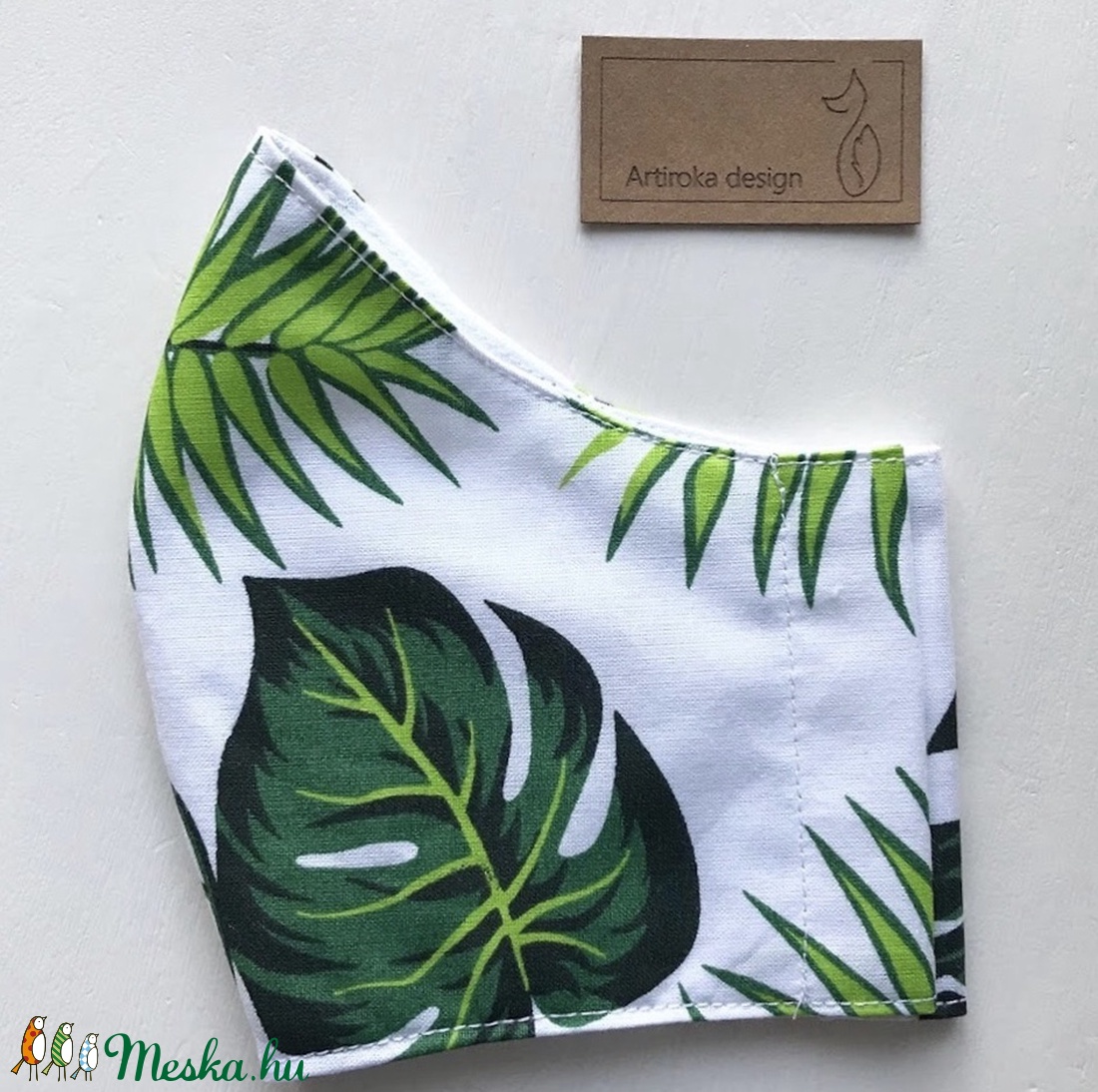  Pálma levél mintás maszk, arcmaszk, szájmaszk, gyerekmaszk - Artiroka design - női - női - Meska.hu