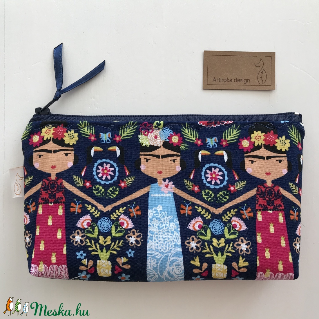 Frida Kahlo mintás  prémium egyedi tolltartó neszesszer, szemüvegtok  - Artiroka design  - táska & tok - neszesszer - Meska.hu