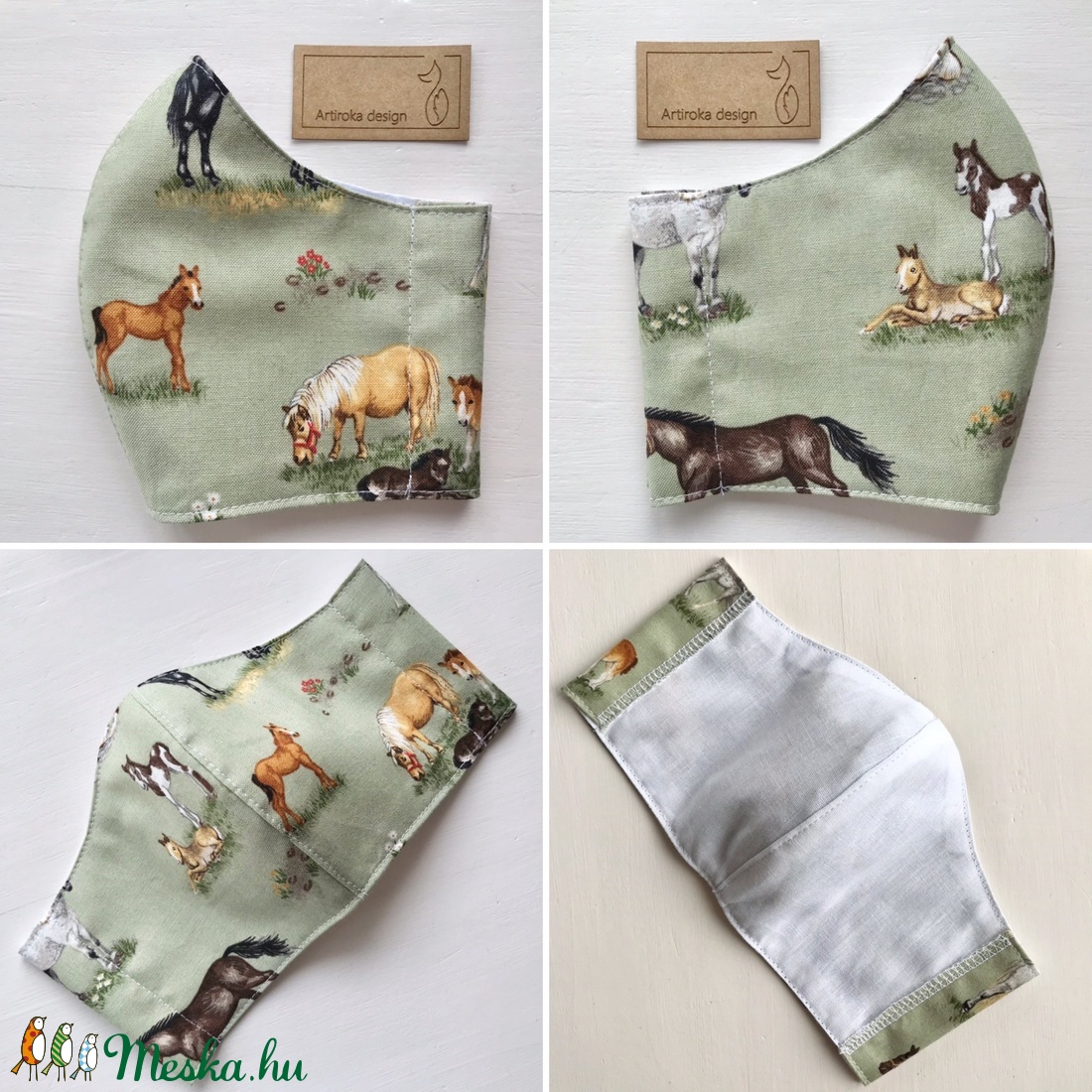 Lovas, ló mintás prémium arcmaszk, szájmaszk, gyerek maszk - Artiroka design - gyerek - gyerek - Meska.hu