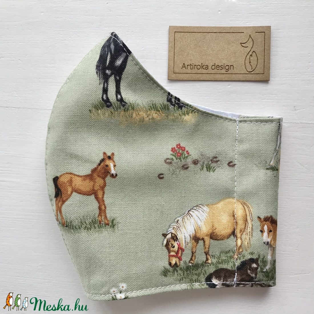 Lovas, ló mintás prémium arcmaszk, szájmaszk, gyerek maszk - Artiroka design - gyerek - gyerek - Meska.hu