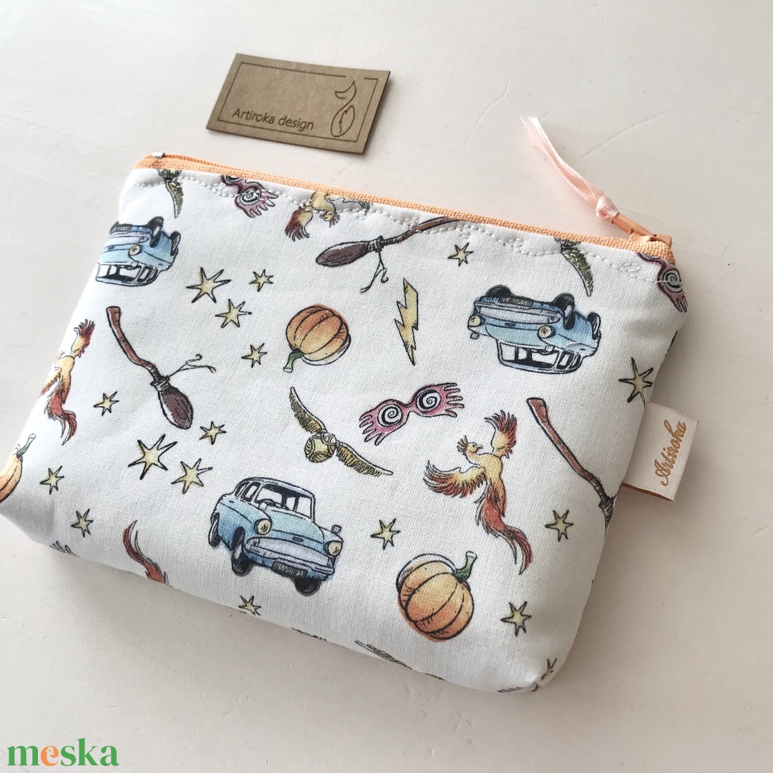Harry Potter, kék autó mintás prémium irattartó pénztárca, neszesszer - Artiroka design - táska & tok - pénztárca & más tok - pénztárca - Meska.hu