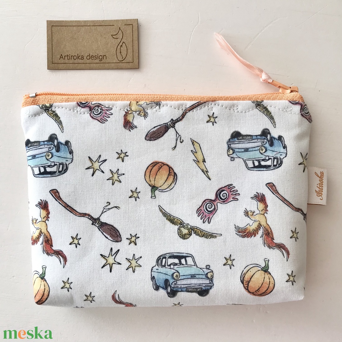 Harry Potter, kék autó mintás prémium irattartó pénztárca, neszesszer - Artiroka design - táska & tok - pénztárca & más tok - pénztárca - Meska.hu