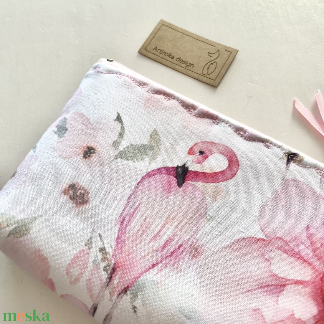 Flamingó mintás prémium irattartó pénztárca  - Artiroka design - táska & tok - neszesszer - Meska.hu