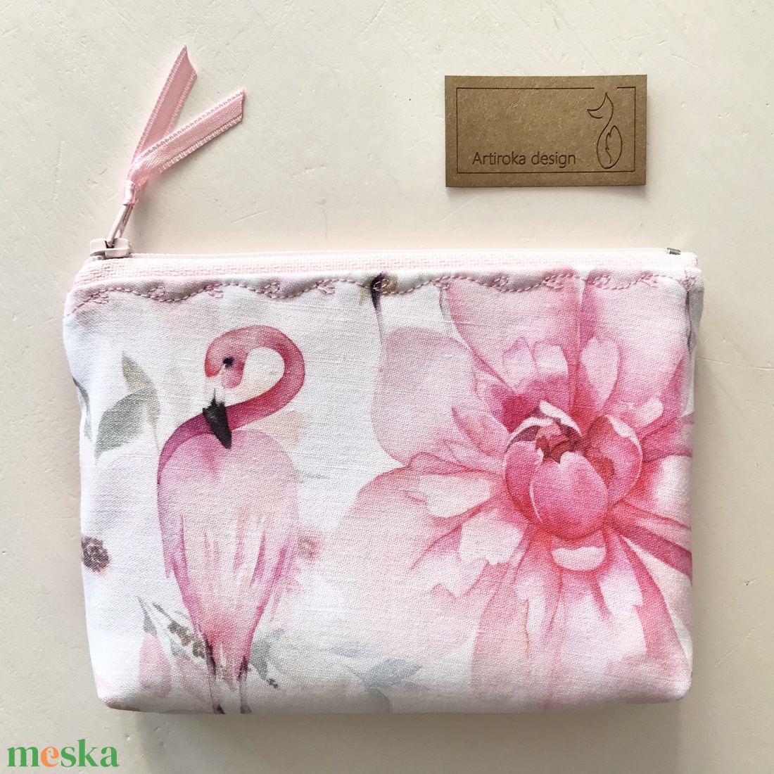 Flamingó mintás prémium irattartó pénztárca  - Artiroka design - táska & tok - neszesszer - Meska.hu