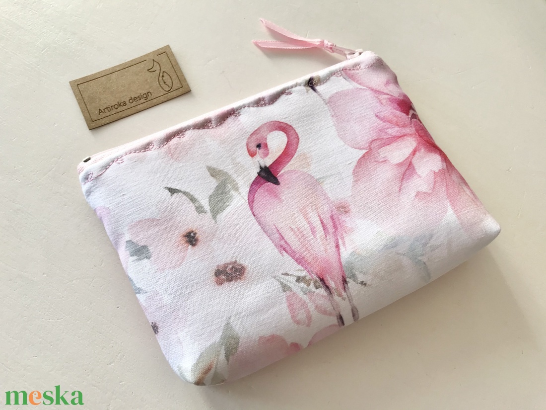 Flamingó mintás prémium irattartó pénztárca  - Artiroka design - táska & tok - neszesszer - Meska.hu