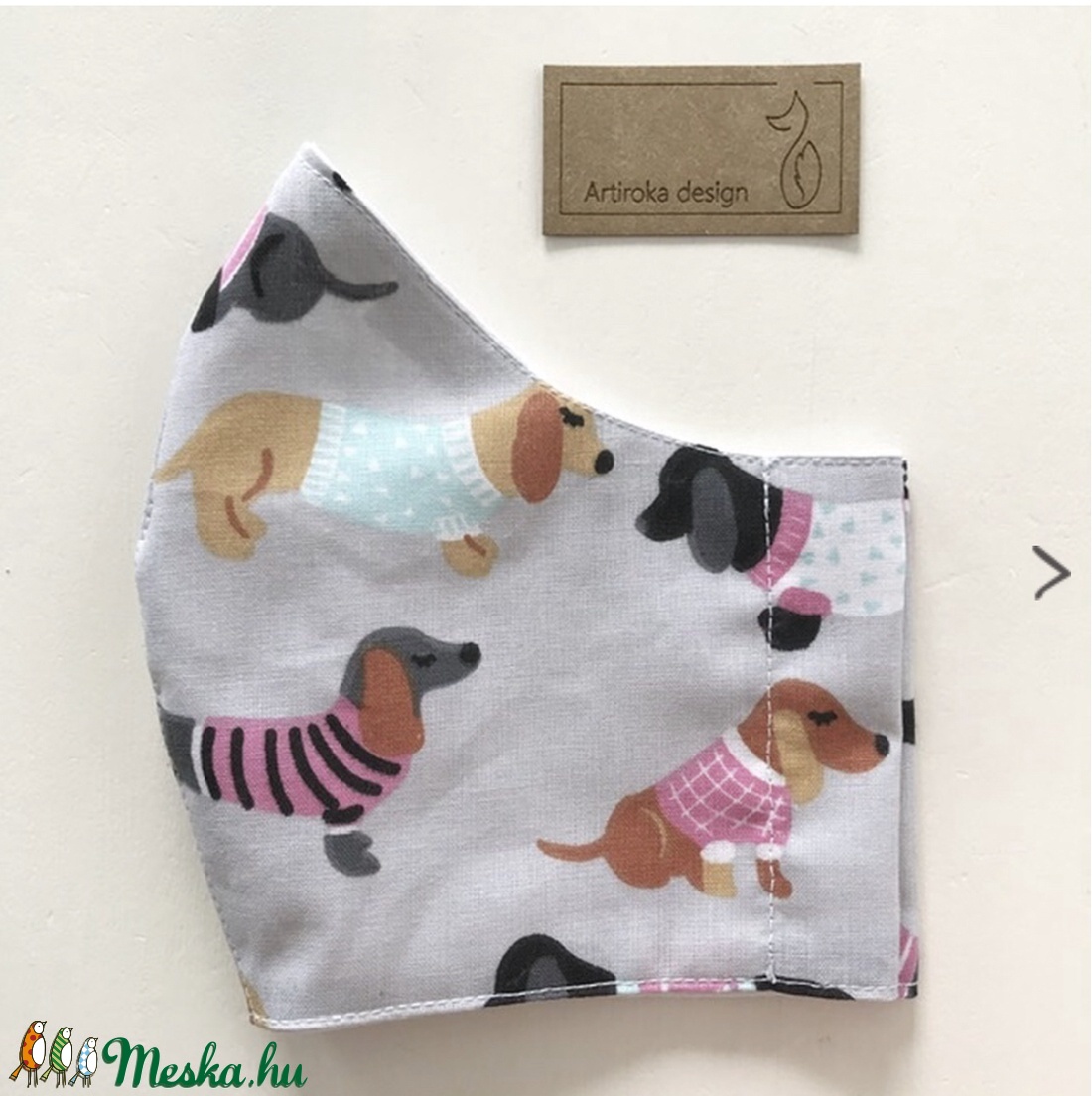 Tacskó kutya és más fajta kutya mintás prémium arcmaszk, szájmaszk, maszk S méret-   Artiroka design - gyerek - gyerek - Meska.hu