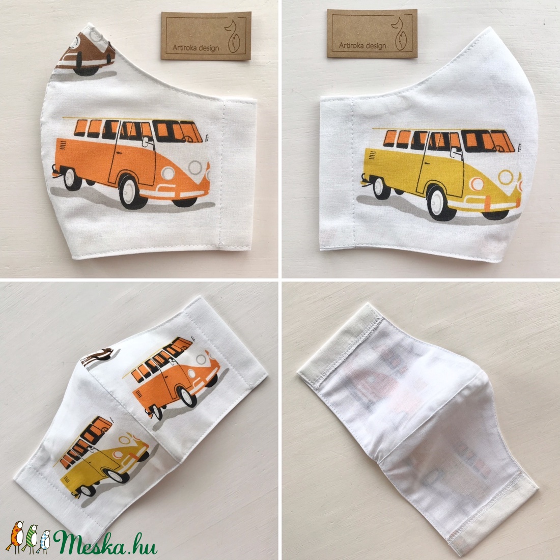Volkswagen retro autó mintás arcmaszk, szájmaszk, maszk -VW - Artiroka design - férfi & uniszex - férfi & uniszex - Meska.hu