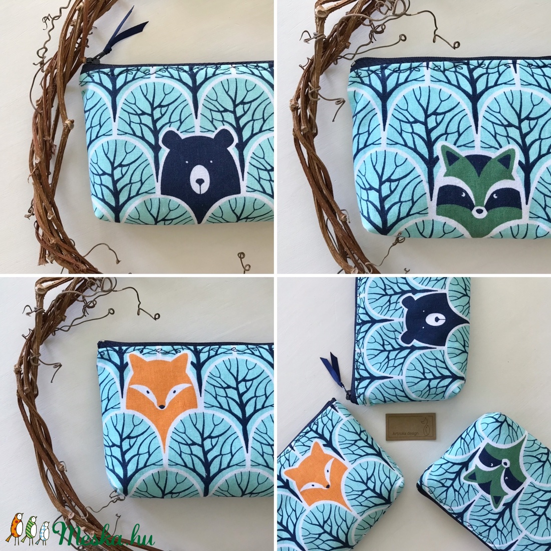Róka, mackó vagy mosómedve mintás, erdei állatos neszesszer, tolltartó, szemüvegtok - Artiroka design - táska & tok - neszesszer - Meska.hu Róka, mackó vagy mosómedve mintás, erdei állatos neszesszer, tolltartó, szemüvegtok - Artiroka design - táska & tok - neszesszer - Meska.hu