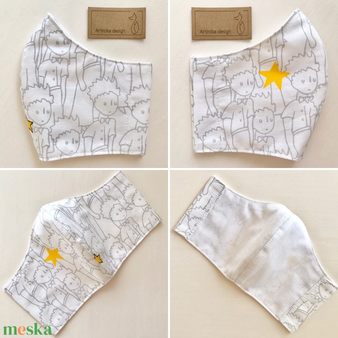 Kis herceg mintás arcmaszk, szájmaszk, maszk -  Artiroka design - női - női - Meska.hu