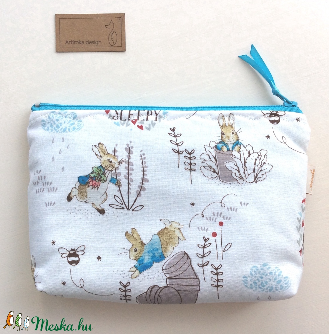 Beatrix Potter nyuszi mintás neszesszer - Artiroka design - táska & tok - neszesszer - Meska.hu