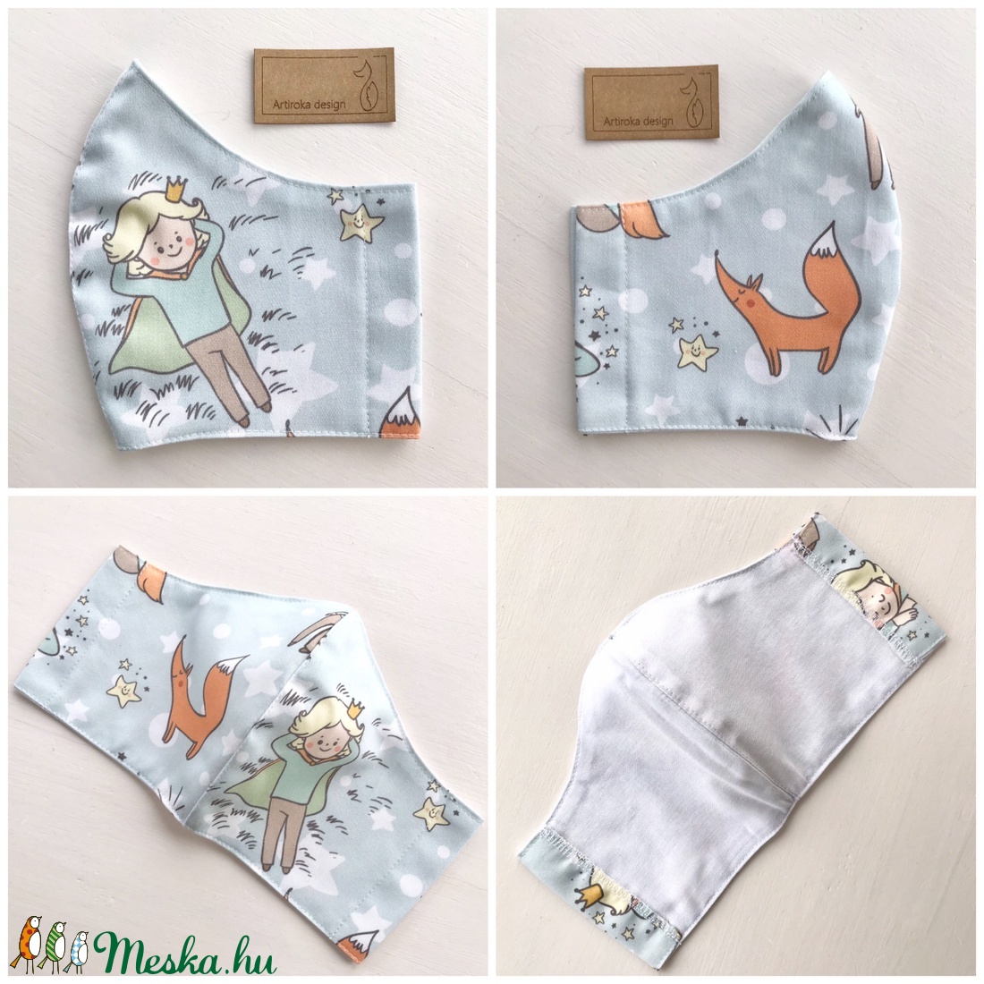 Kis herceg és a róka mintás arcmaszk, szájmaszk, maszk -  Artiroka design - női - női - Meska.hu