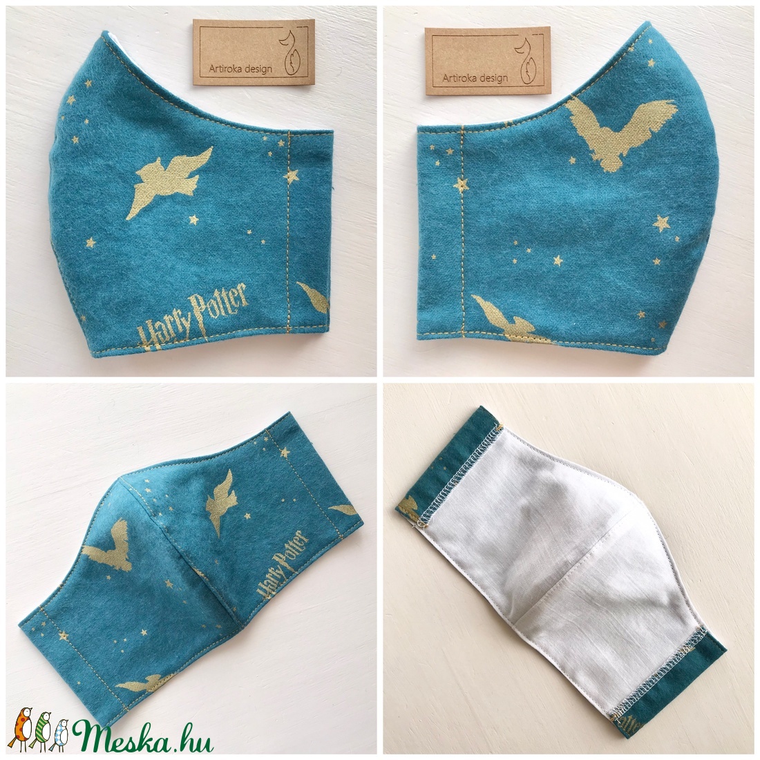 Harry Potter és Hedvig bagoly mintás prémium flanell maszk - Artiroka design - gyerek - gyerek - Meska.hu