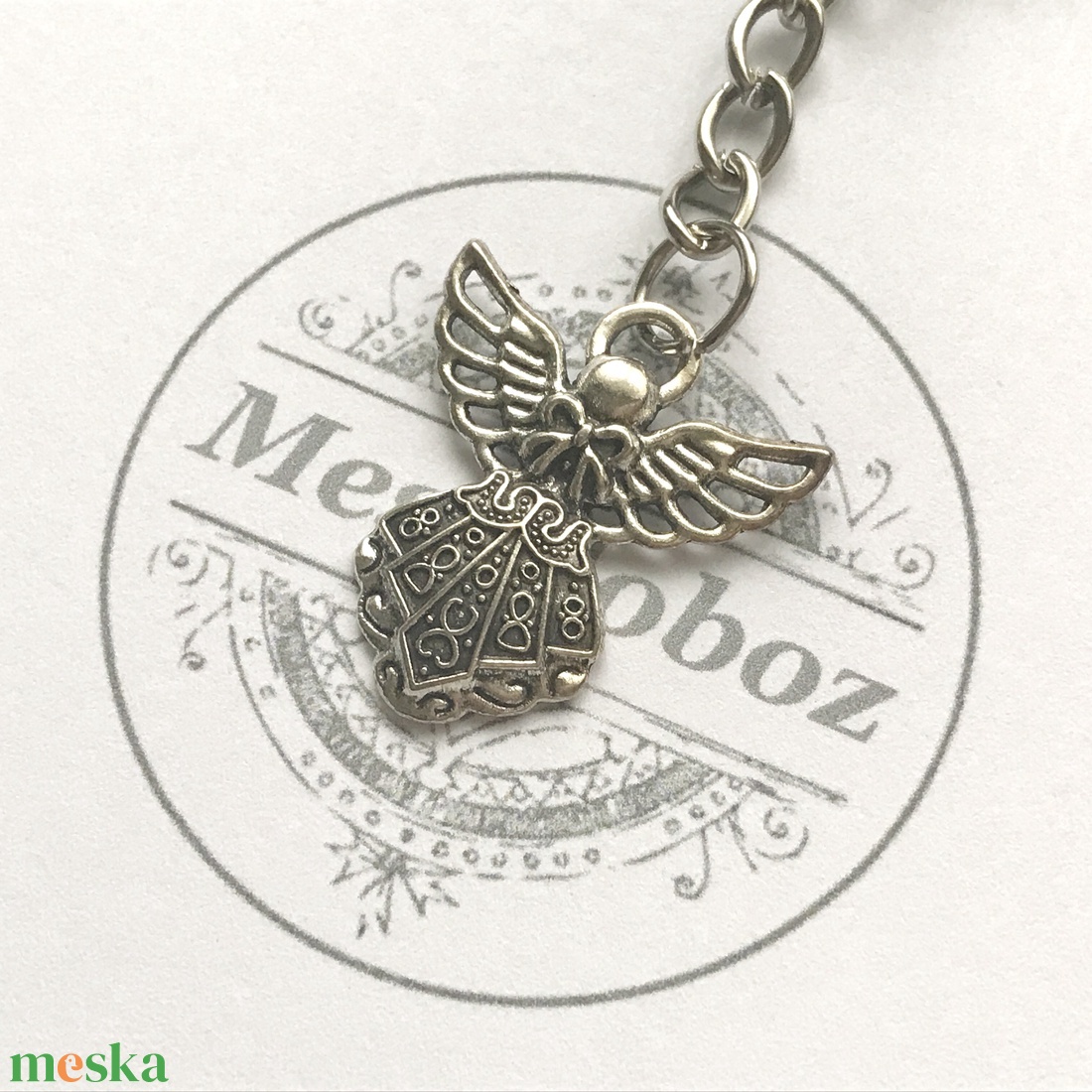 Angyal kulcstartó kulcs medállal  - Mesedoboz - táska & tok - kulcstartó & táskadísz - kulcstartó - Meska.hu