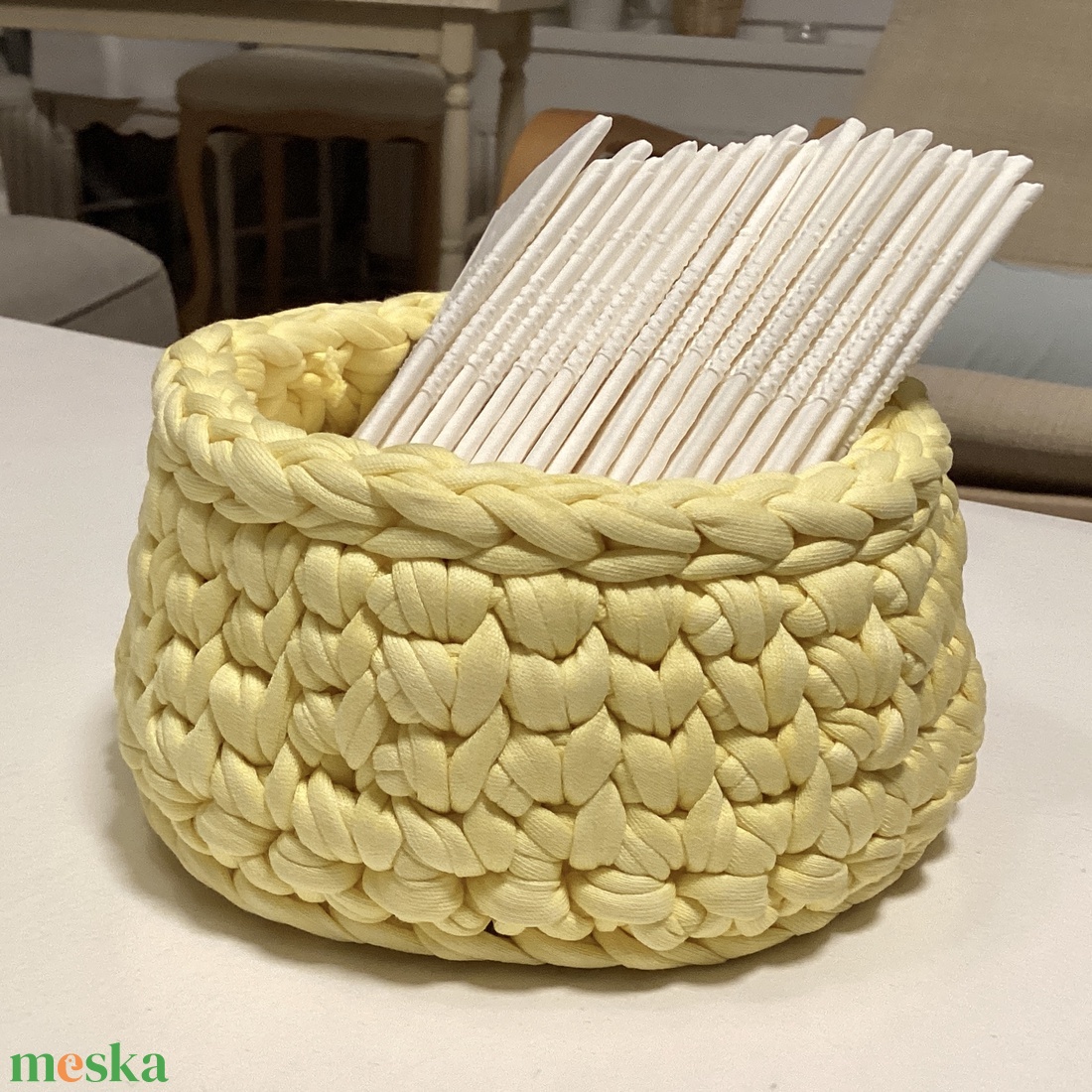 Sárga kosár  - Mesedoboz - otthon & életmód - tárolás & rendszerezés - tárolókosár - Meska.hu