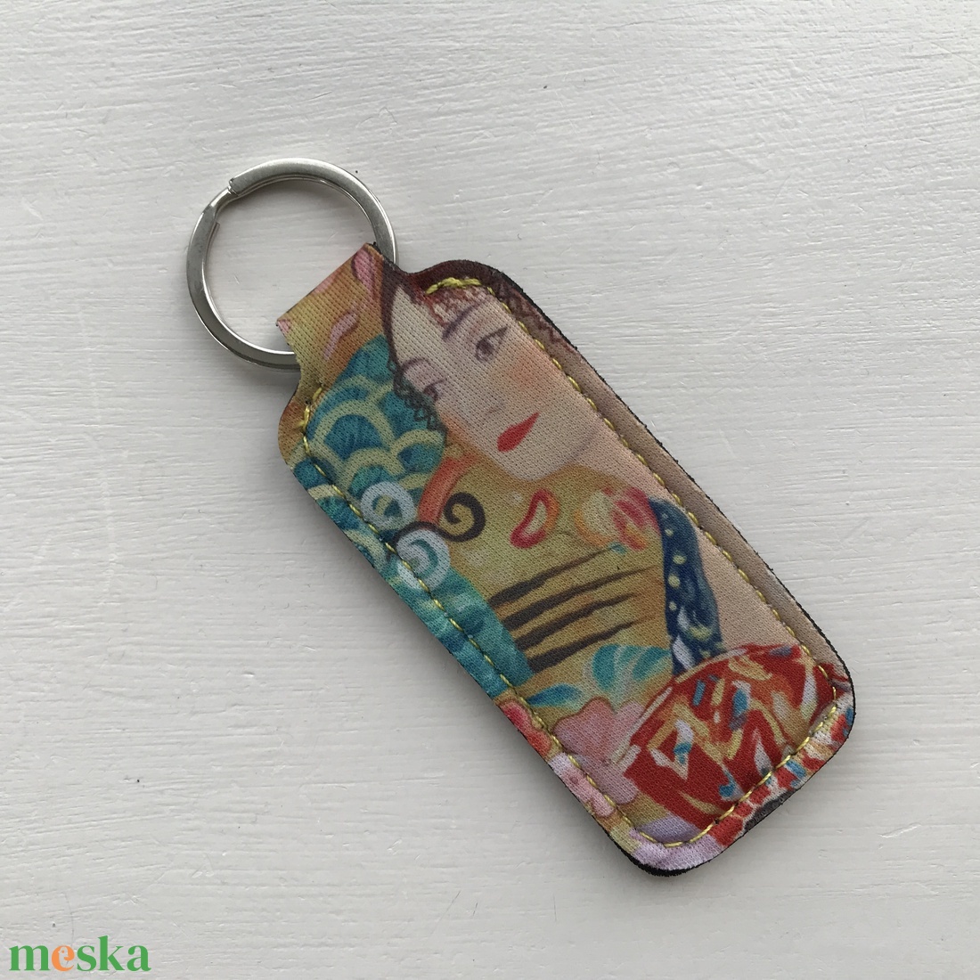 Klimt festménye mintás kulcstartó, ajakbalzsam tartó - táska & tok - kulcstartó & táskadísz - kulcstartó - Meska.hu