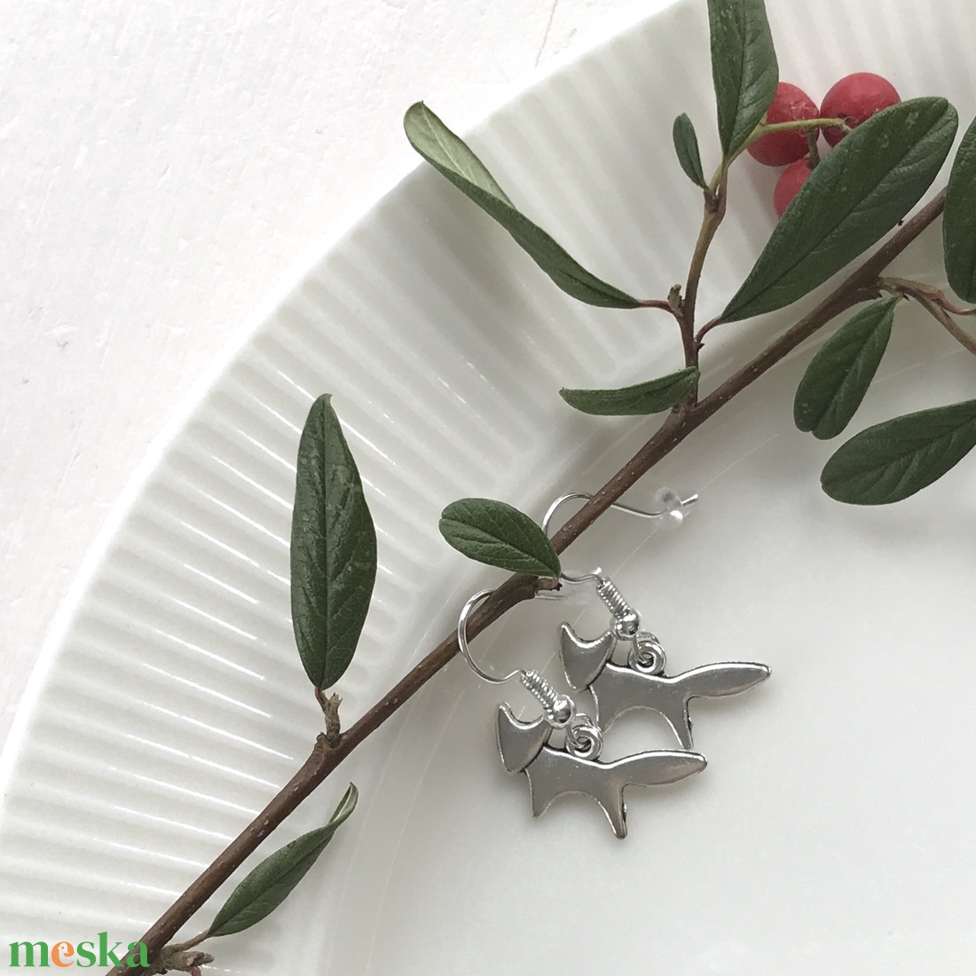 Róka a kis hercegből mintás fülbevaló - ékszer - fülbevaló - lógó fülbevaló - Meska.hu