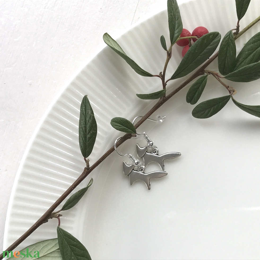 Róka a kis hercegből mintás fülbevaló - ékszer - fülbevaló - lógó fülbevaló - Meska.hu