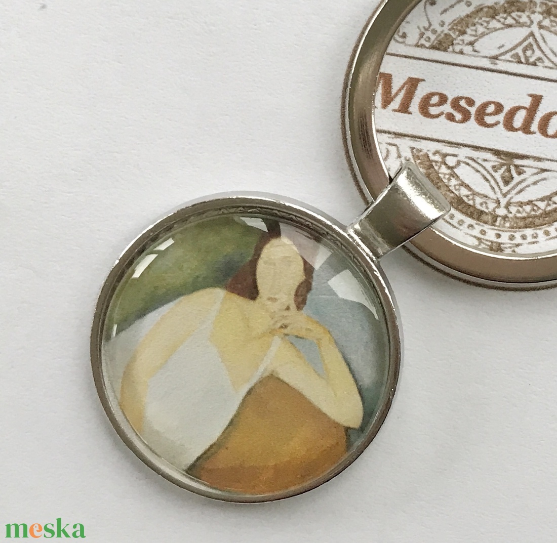 Kulcstartó Modigliani festménye alapján - Női portré - táska & tok - kulcstartó & táskadísz - kulcstartó - Meska.hu