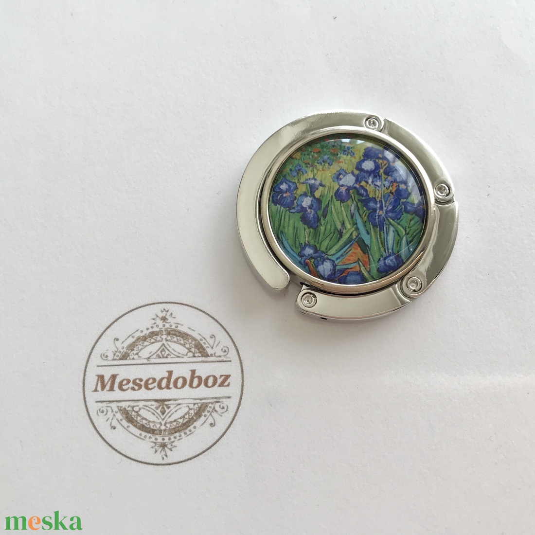 Van Gogh, Liliomok festménye mintás táskaakasztó - táska & tok - kulcstartó & táskadísz - táskaakasztó - Meska.hu