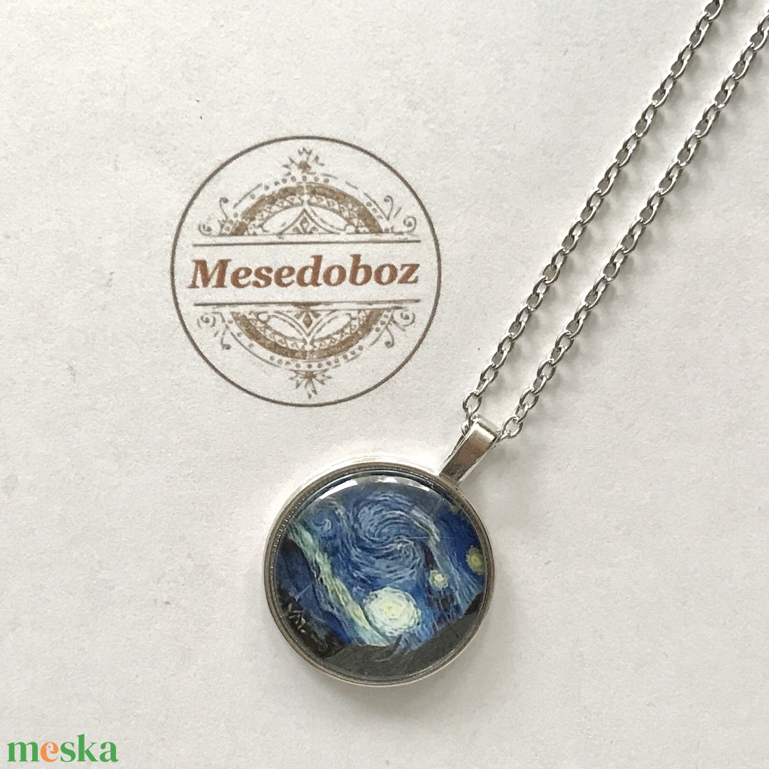 Van Gogh festményrészlet mintás nyaklánc vagy szett - ékszer - nyaklánc - medálos nyaklánc - Meska.hu
