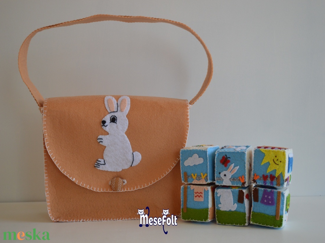Bolyhos nyuszi mesekocka puzzle készlet - játék & sport - puzzle - kirakó, kocka kirakó - Meska.hu