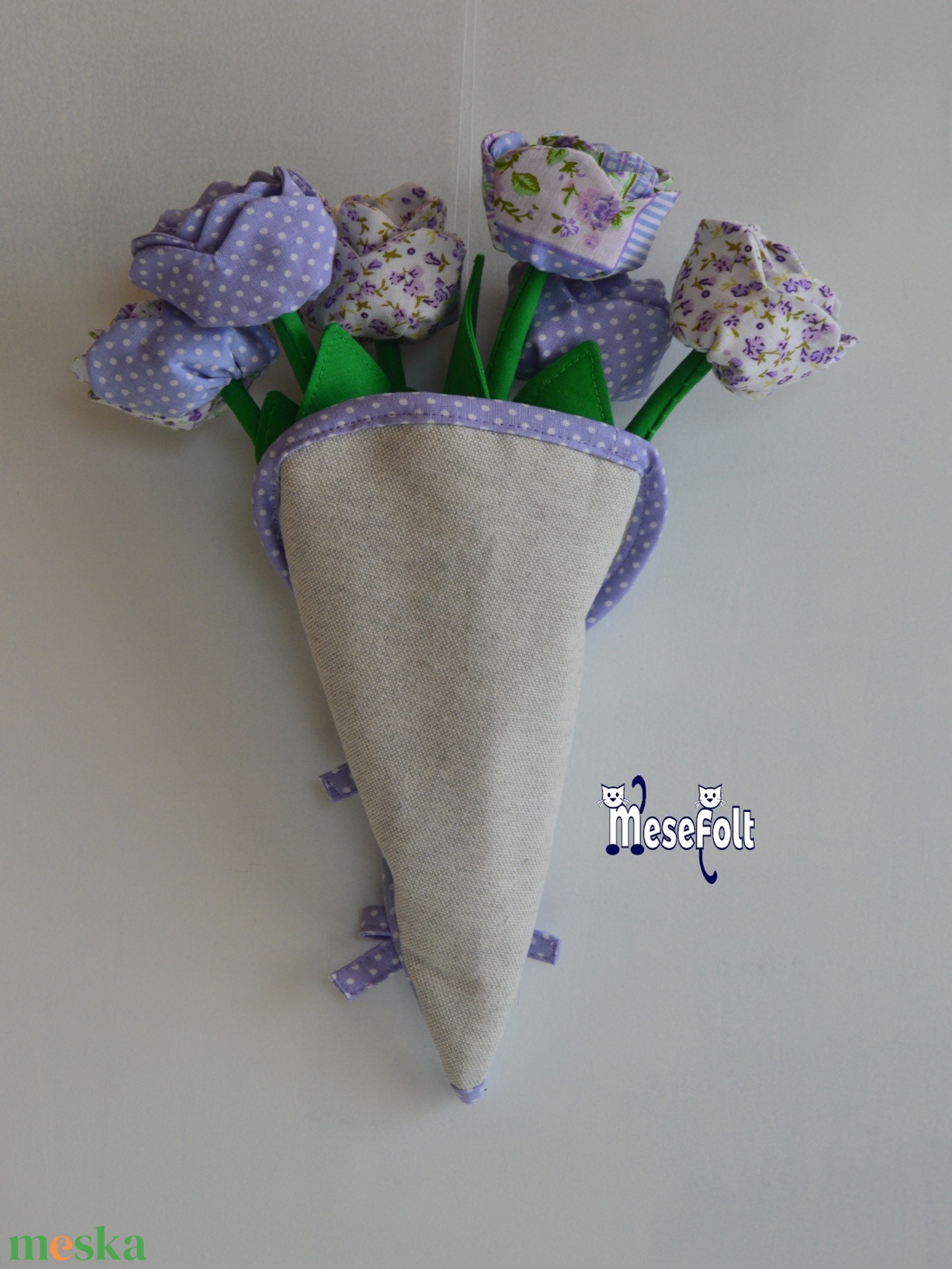 Hullámos tulipán - Textil virágcsokor - otthon & életmód - dekoráció - virágdísz és tartó - csokor & virágdísz - Meska.hu