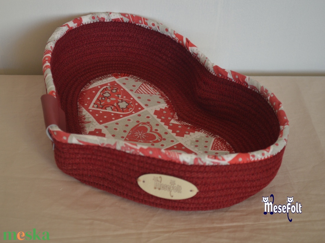 Szív Kosár - otthon & életmód - tárolás & rendszerezés - tárolókosár - Meska.hu