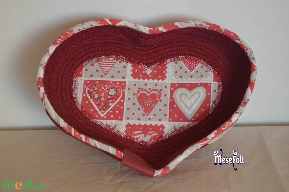 Szív Kosár - otthon & életmód - tárolás & rendszerezés - tárolókosár - Meska.hu