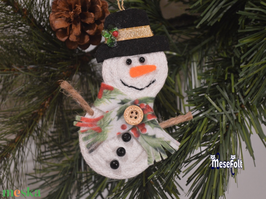Hóember karácsonyfadísz - karácsony - karácsonyi lakásdekoráció - karácsonyi manók, figurák - Meska.hu
