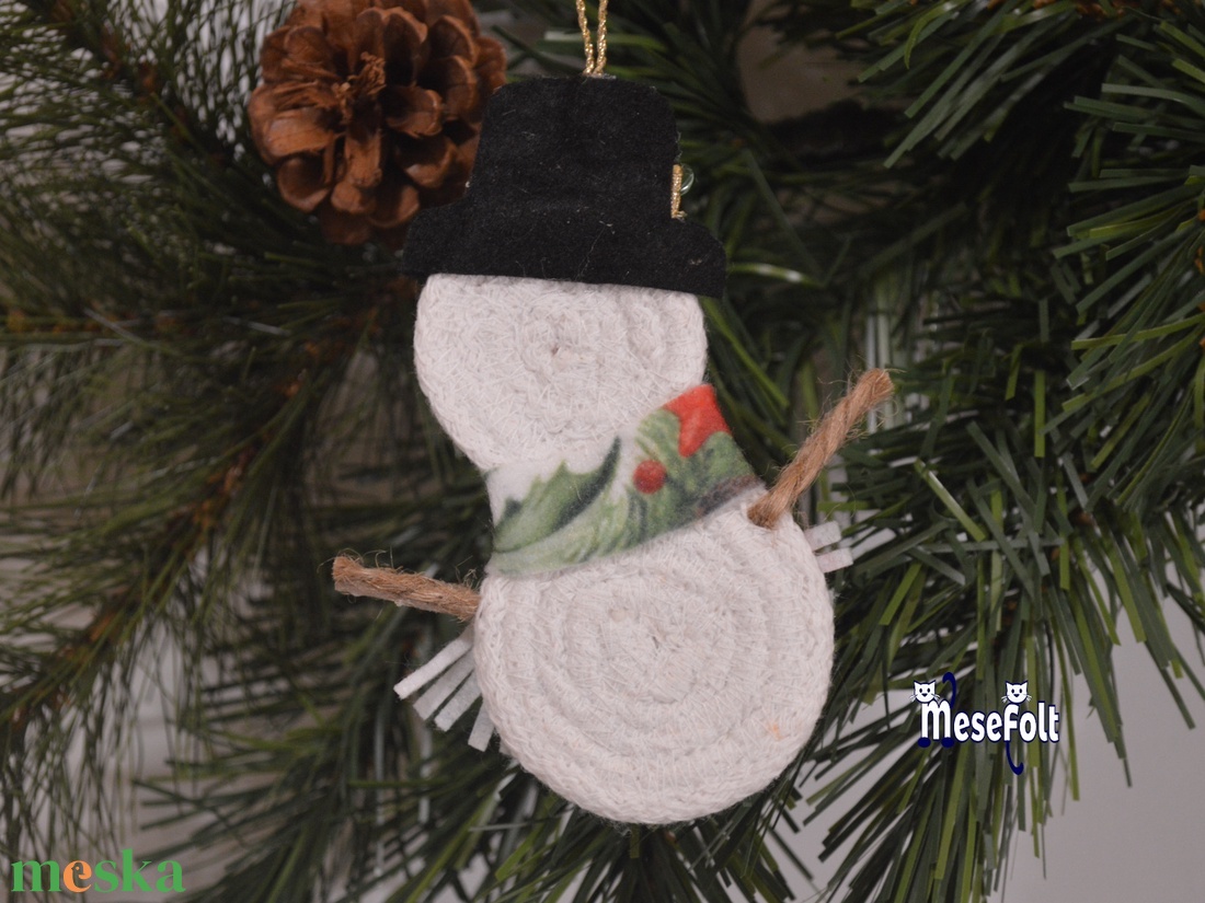 Hóember karácsonyfadísz - karácsony - karácsonyi lakásdekoráció - karácsonyi manók, figurák - Meska.hu