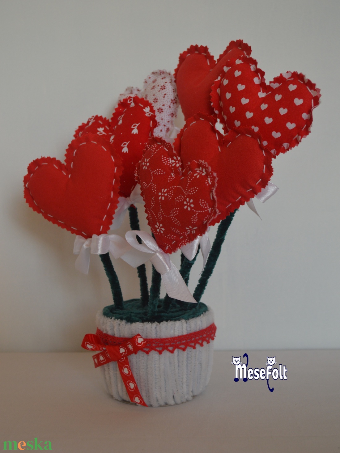 Szív csokor - otthon & életmód - dekoráció - asztal és polc dekoráció - asztaldísz - Meska.hu