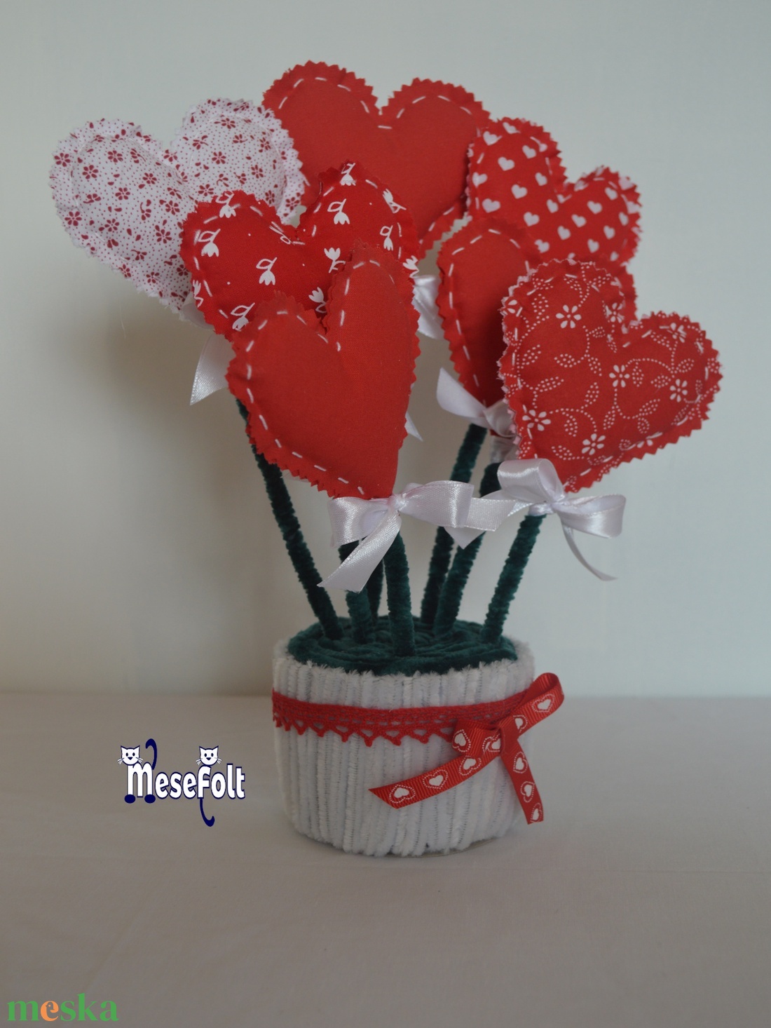 Szív csokor - otthon & életmód - dekoráció - asztal és polc dekoráció - asztaldísz - Meska.hu