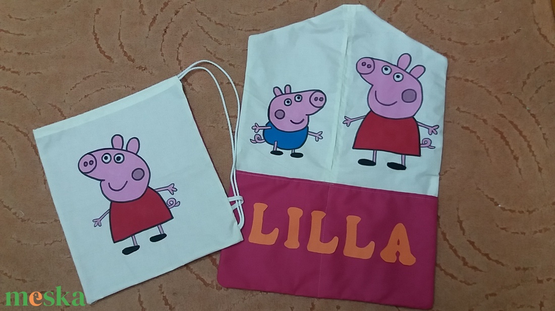 peppa malac ovis zsák és tornazsák - játék & sport - ovis felszerelés - ovis szett - Meska.hu