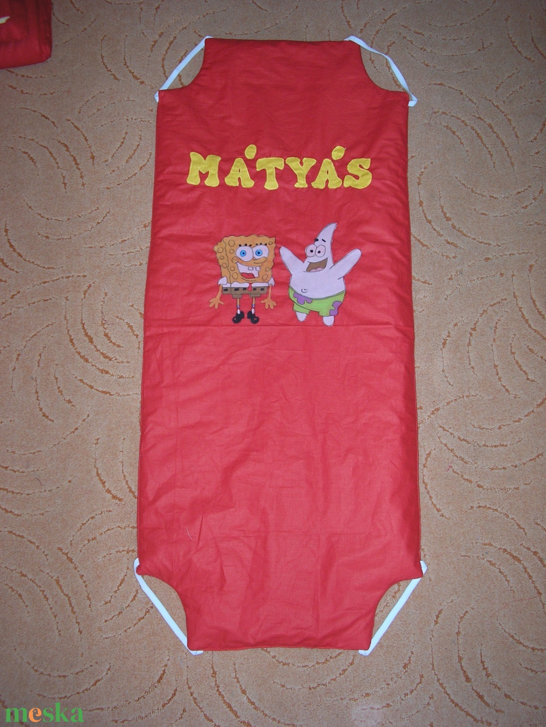 spongyabob ágyneműhuzat oviszsák, tornazsák ovis szett - játék & sport - ovis felszerelés - ovis szett - Meska.hu