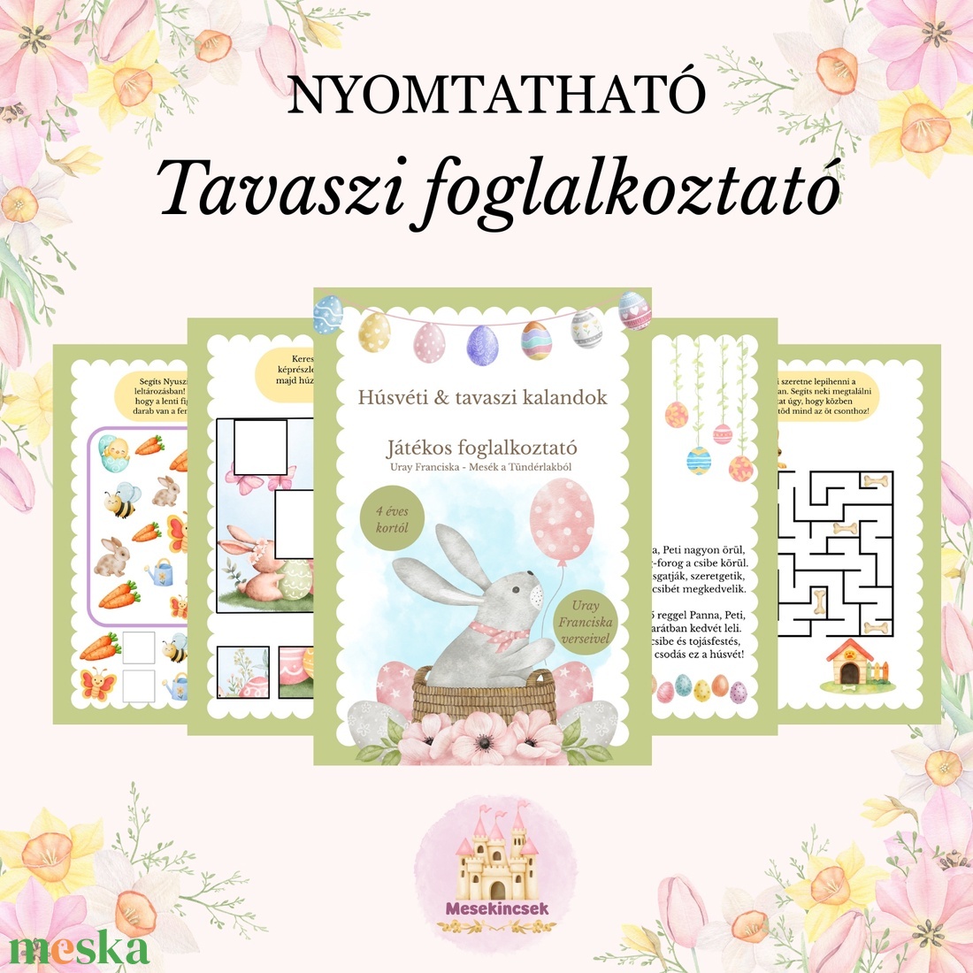 Tavaszi foglalkoztató - verses foglalkoztató (nyomtatható) - játék & sport - készségfejlesztő és logikai játék - oktató játékok - Meska.hu