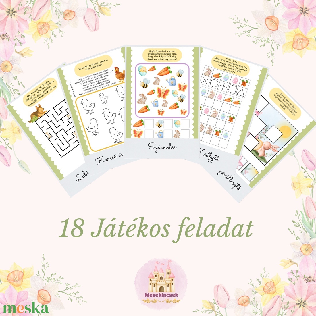 Tavaszi foglalkoztató - verses foglalkoztató (nyomtatható) - játék & sport - készségfejlesztő és logikai játék - oktató játékok - Meska.hu