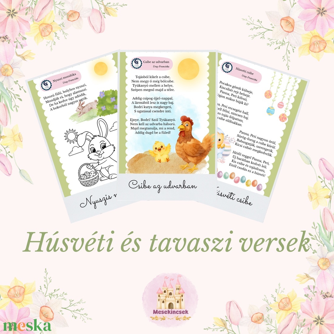 Tavaszi foglalkoztató - verses foglalkoztató (nyomtatható) - játék & sport - készségfejlesztő és logikai játék - oktató játékok - Meska.hu