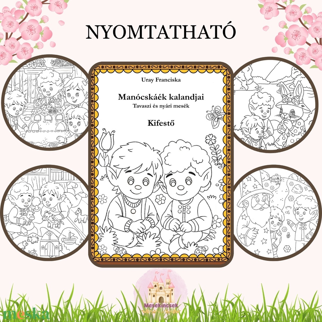 Manócskáék kalandjai - Kifestő (nyomtatható) - otthon & életmód - papír, írószer - színező - Meska.hu