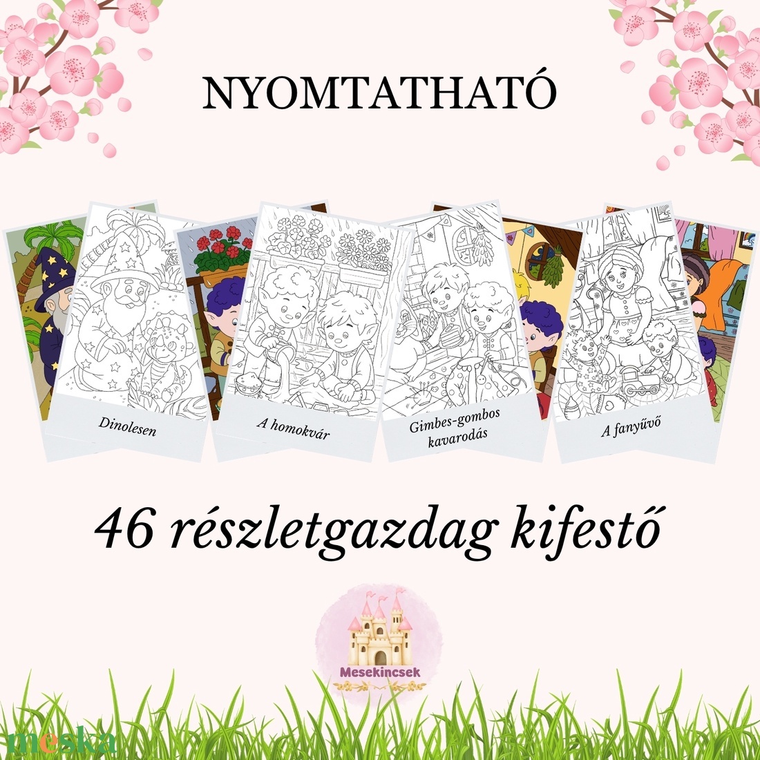 Manócskáék kalandjai - Kifestő (nyomtatható) - otthon & életmód - papír, írószer - színező - Meska.hu