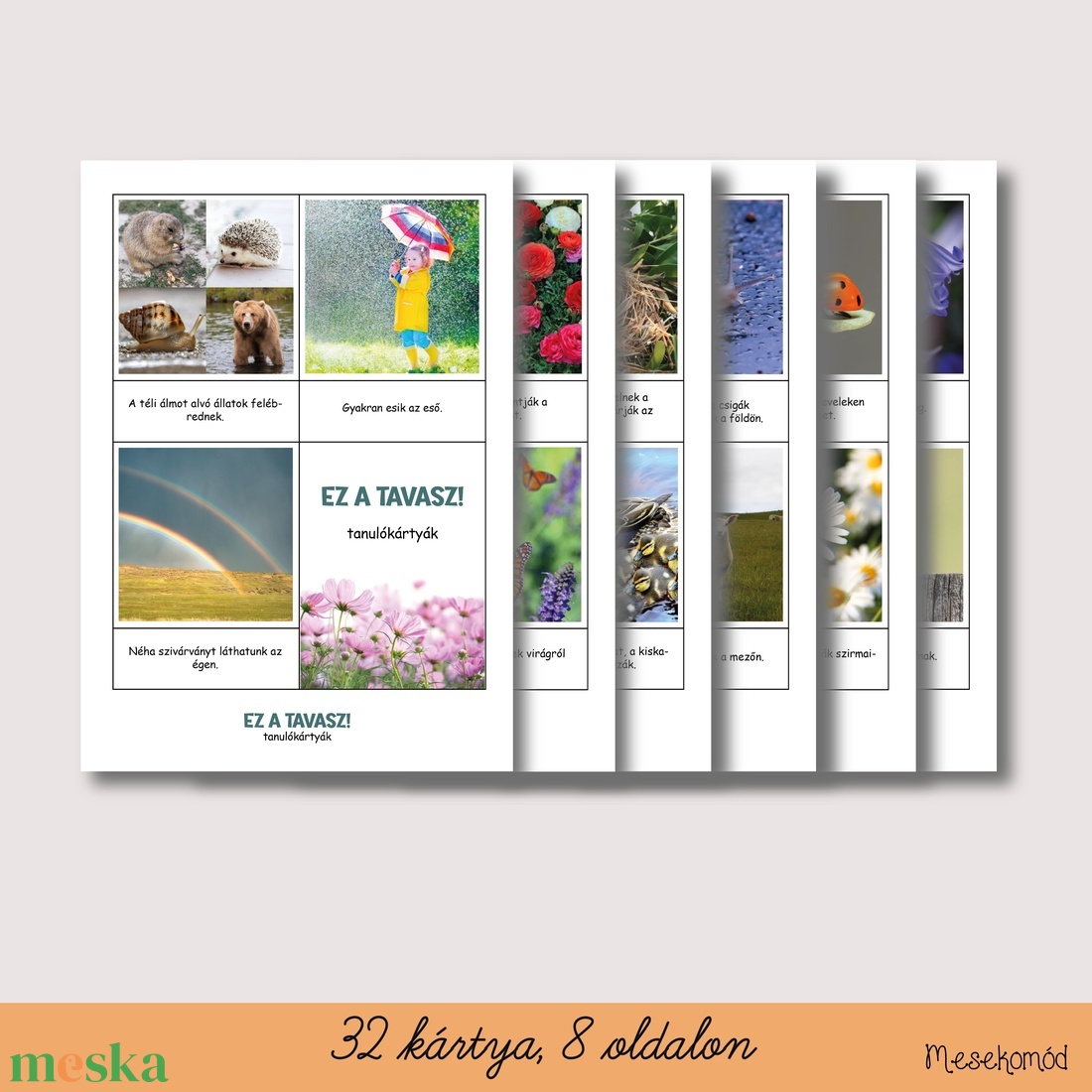Ez a tavasz! - tanulókártyák valódi fotókkal - játék & sport - készségfejlesztő és logikai játék - oktató játékok - Meska.hu